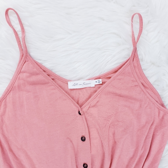 NEW All In Favor Twist Button Front Pink Tank Top - Picture 4 of 7